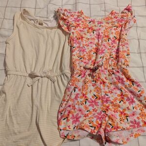 Floral and Striped Kids Romper Set